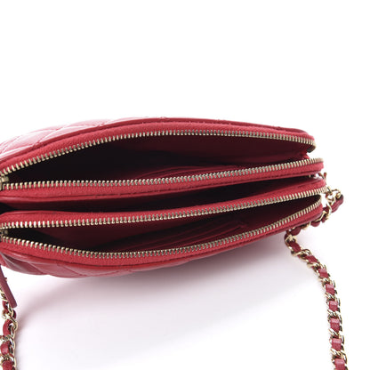 Chanel Lambskin Quilted Small Clutch With Chain Dark Pink 5 of 12