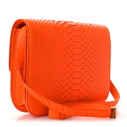 Celine Snakeskin Medium Classic Box Flap Orange 3 of 14