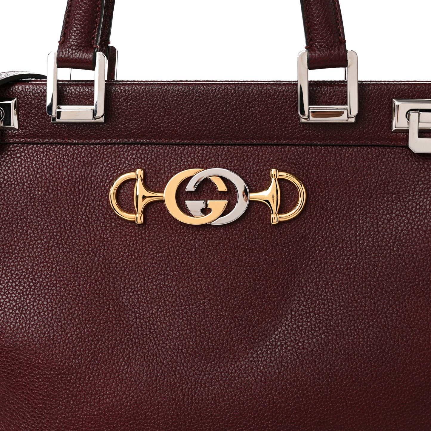 Grainy Calfskin Medium Zumi Top Handle Bag Vintage Bordeaux