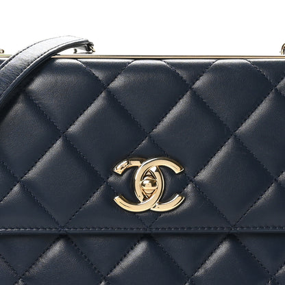 Chanel Lambskin Quilted Medium Trendy CC Flap Navy Blue 8 of 10