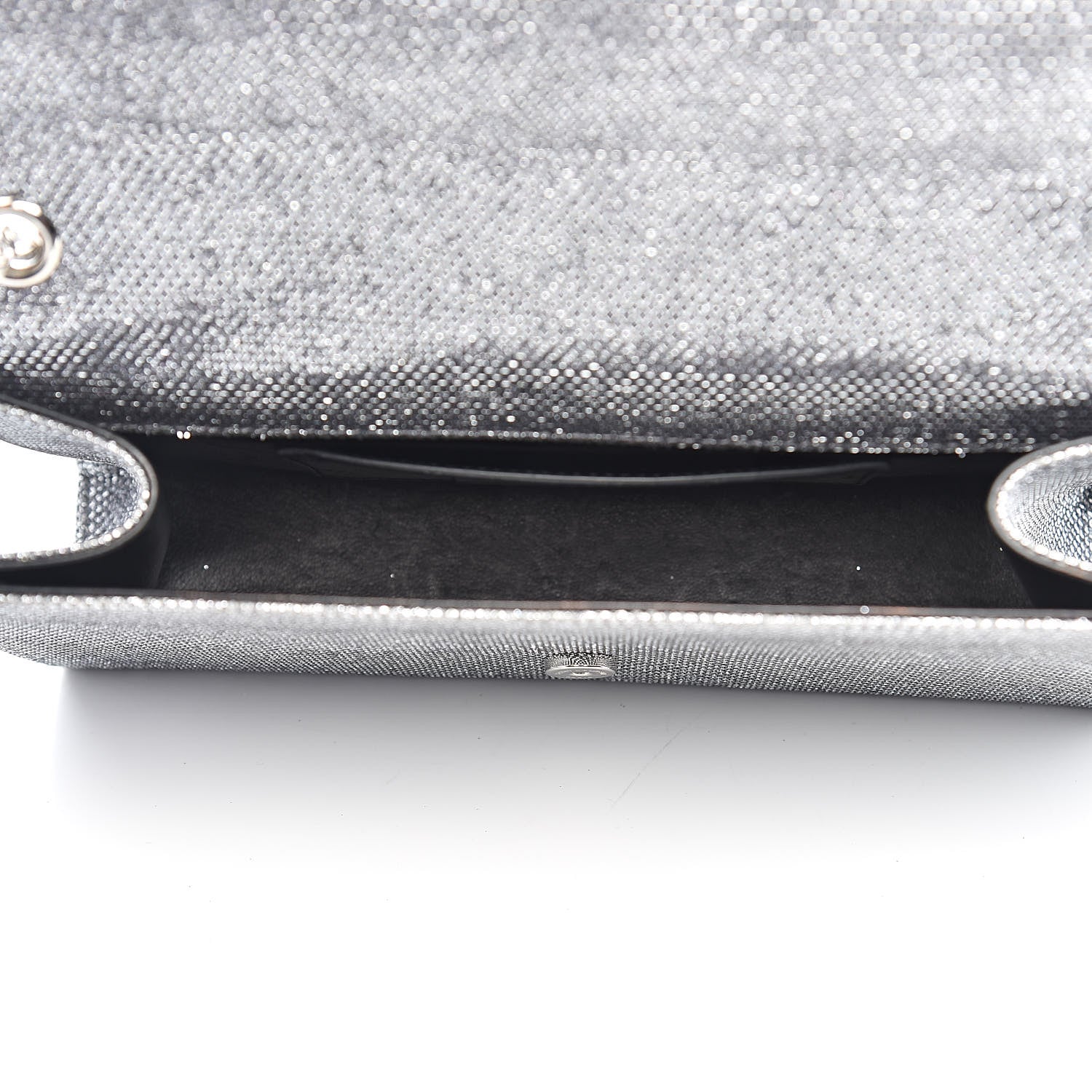 Saint Laurent Metallic Canvas Woven Medium Classic Monogram Kate Satchel Silver 5 of 12