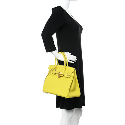 Hermes Epsom Birkin 30 Lime 2 of 11
