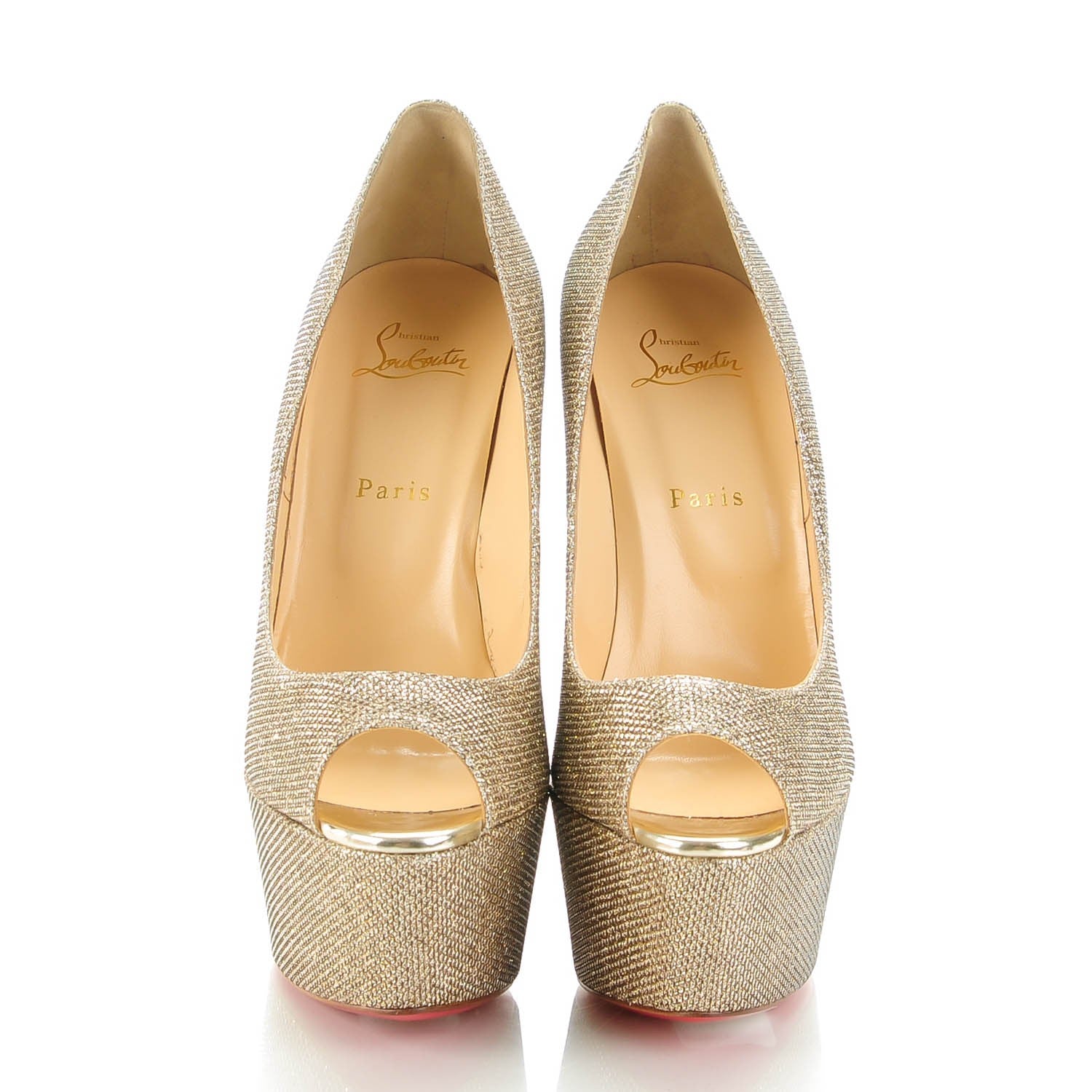 Christian Louboutin Glitter Fabric Altareva 160 Pumps 40 Gold 2 of 7