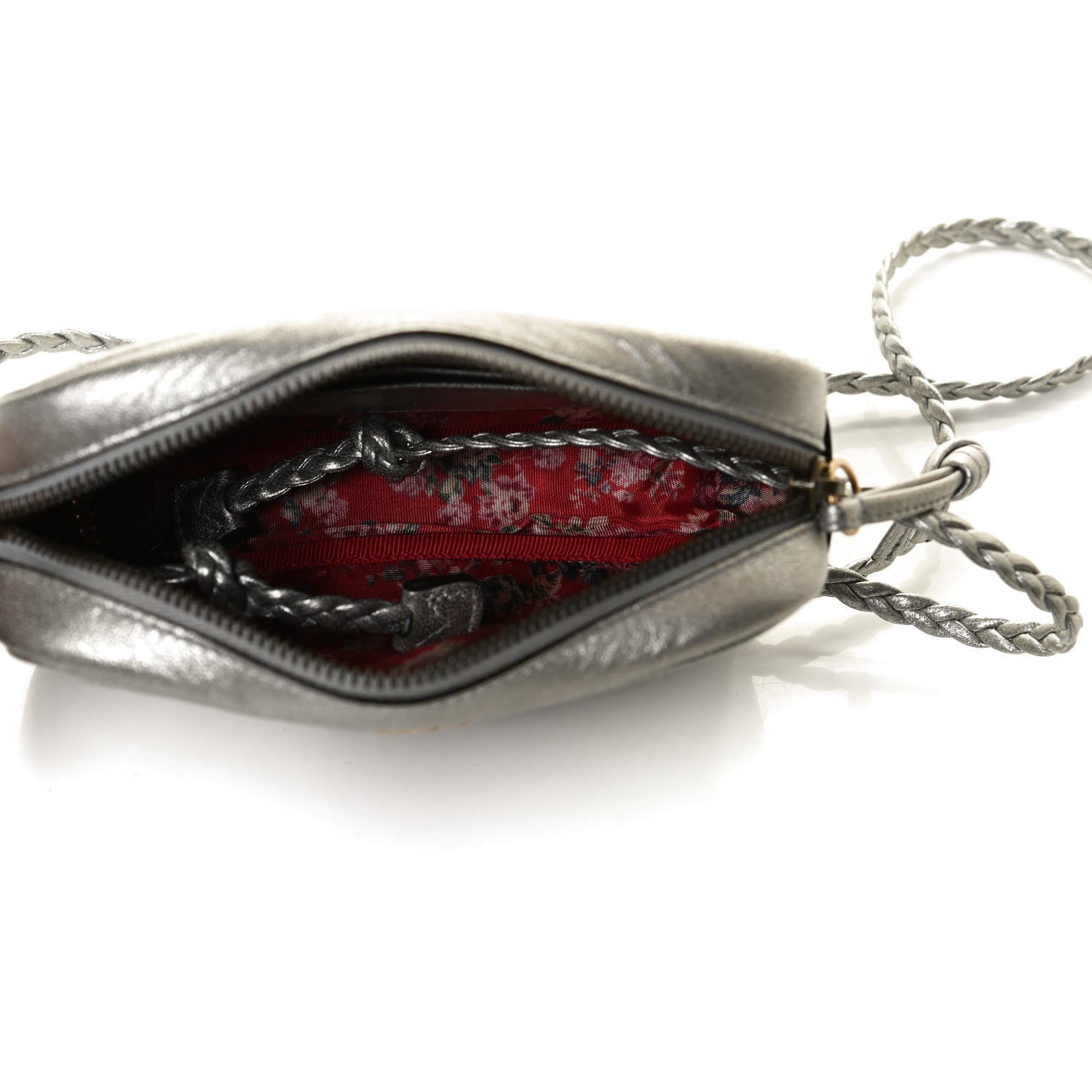 Gucci Laminated Nappa Web Trapuntata Mini GG Shoulder Bag Argento 5 of 12