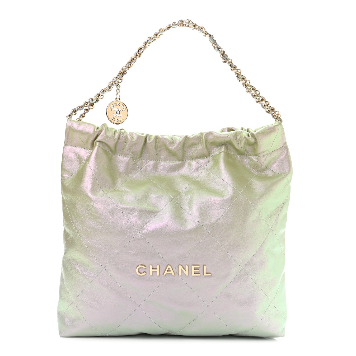 Chanel Iridescent Calfskin Quilted Chanel 22 Blue Green 2 of 11