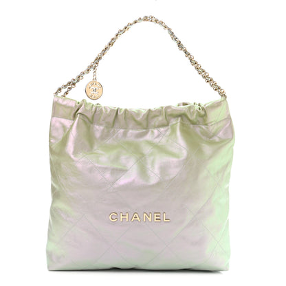 Chanel Iridescent Calfskin Quilted Chanel 22 Blue Green 2 of 11