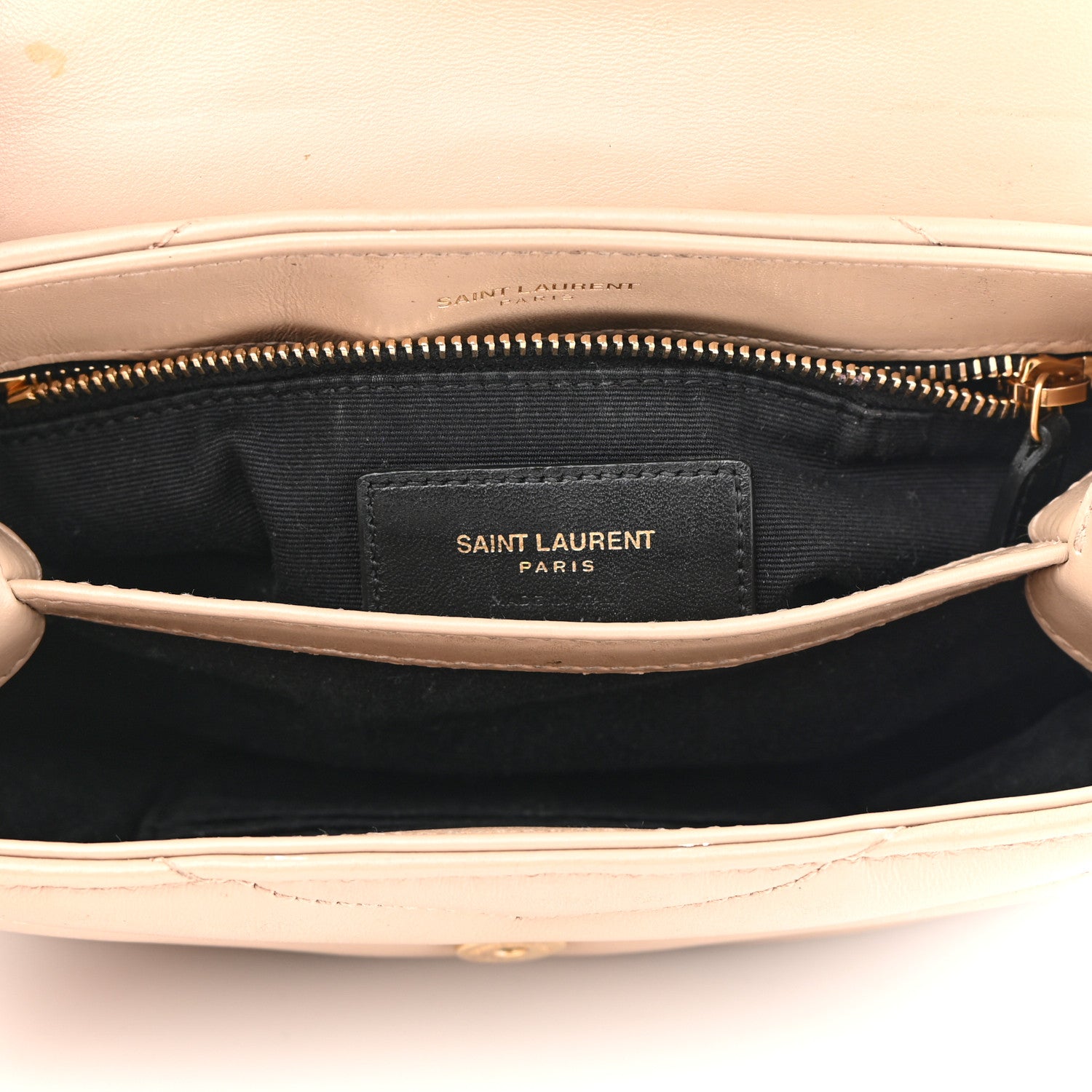 Saint Laurent Calfskin Y Quilted Monogram Toy Loulou Satchel Light Natural 6 of 14