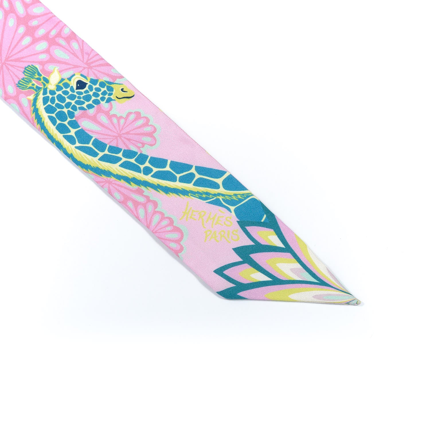 Hermes Silk The Three Graces Twilly Rose Bonbon Canard 6 of 6