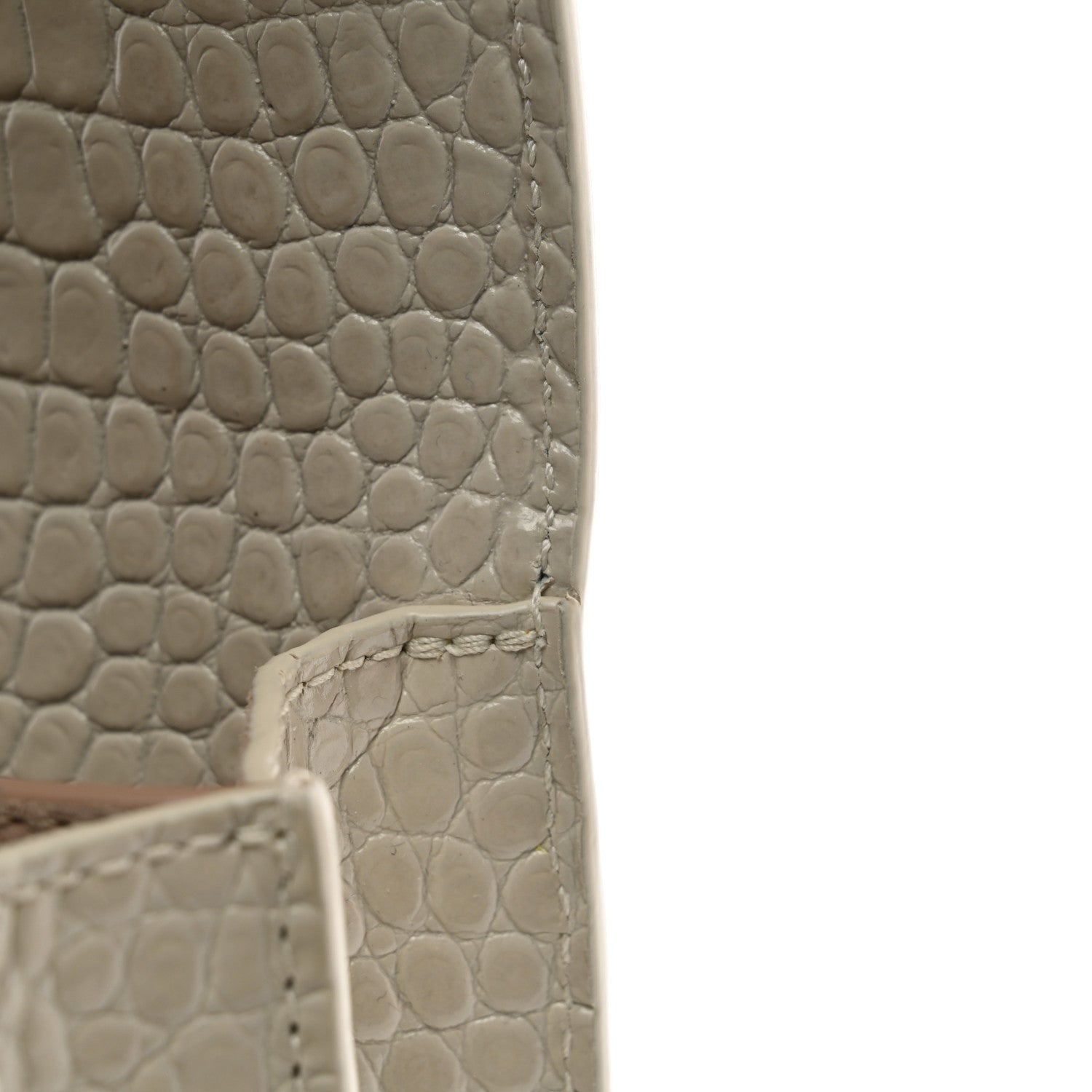 Saint Laurent Calfskin Crocodile Embossed Medium Monogram Sunset Blanc Vintage 12 of 14