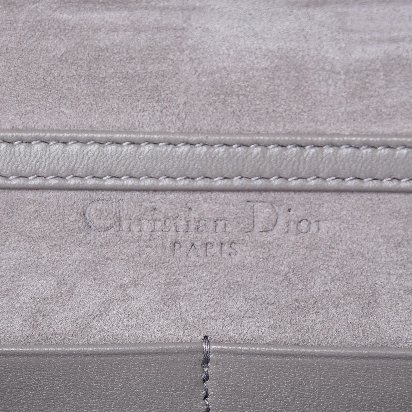 Lambskin Cannage Dioraddict Wallet on Chain Clutch Grey