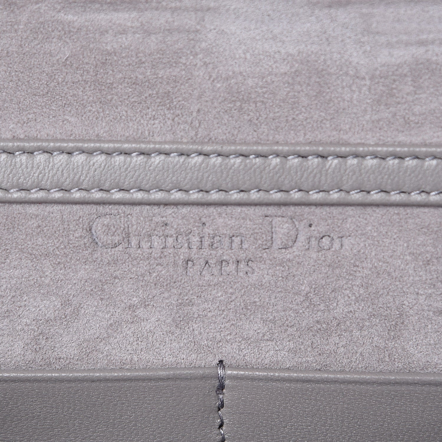 Christian Dior Lambskin Cannage Dioraddict Wallet on Chain Clutch Grey 6 of 14