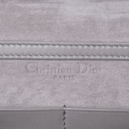 Christian Dior Lambskin Cannage Dioraddict Wallet on Chain Clutch Grey 6 of 14