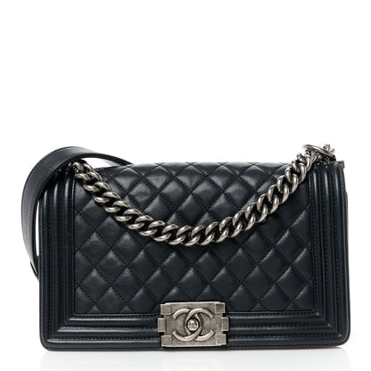 Chanel Lambskin Quilted Medium Boy Flap Black 1 of 10