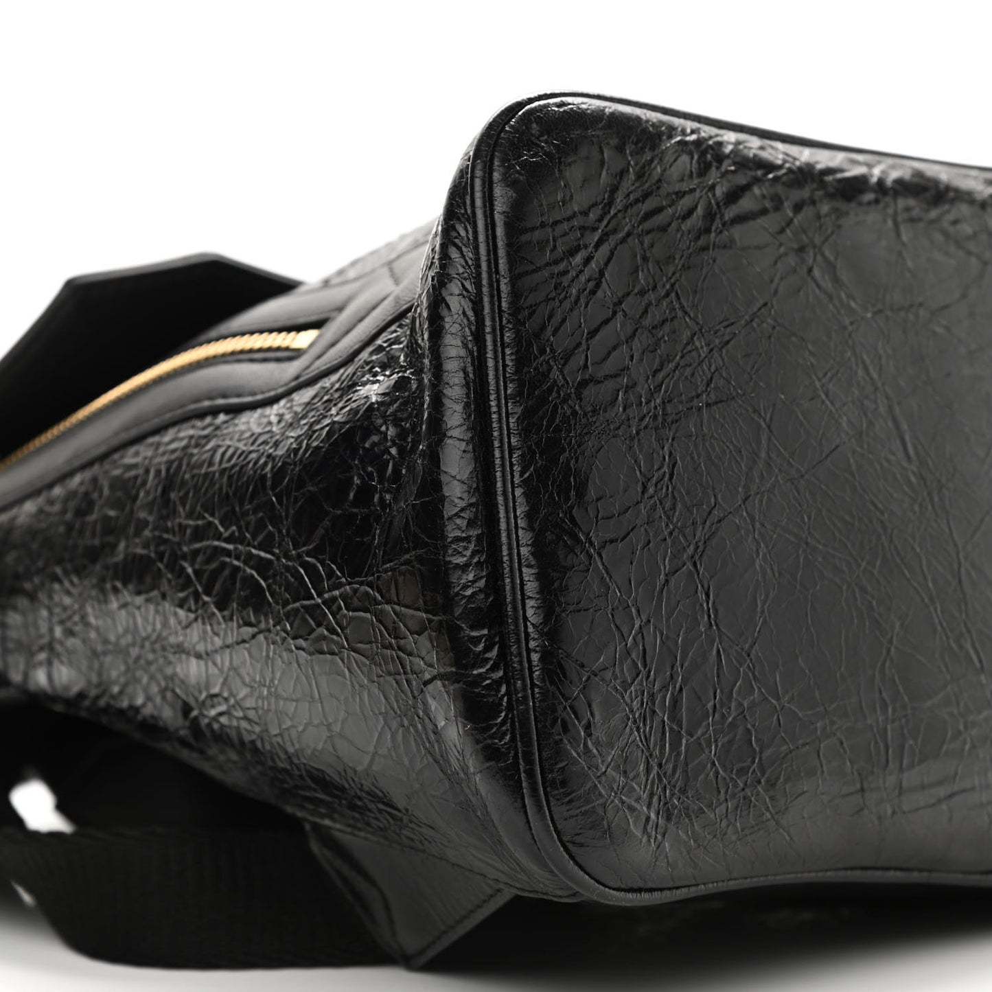 Creased Patent Calfskin ID Backpack Black