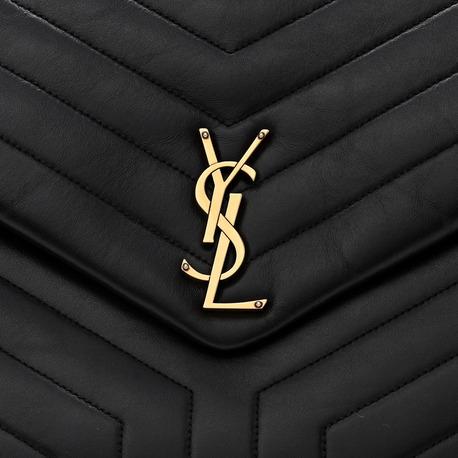 Saint Laurent Calfskin Y Quilted Monogram Large Loulou Chain Satchel Black 8 of 11