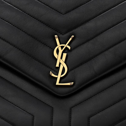 Saint Laurent Calfskin Y Quilted Monogram Large Loulou Chain Satchel Black 8 of 11