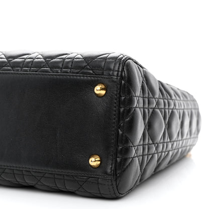 Christian Dior Lambskin Cannage Large Lady Dior Black 10 of 12