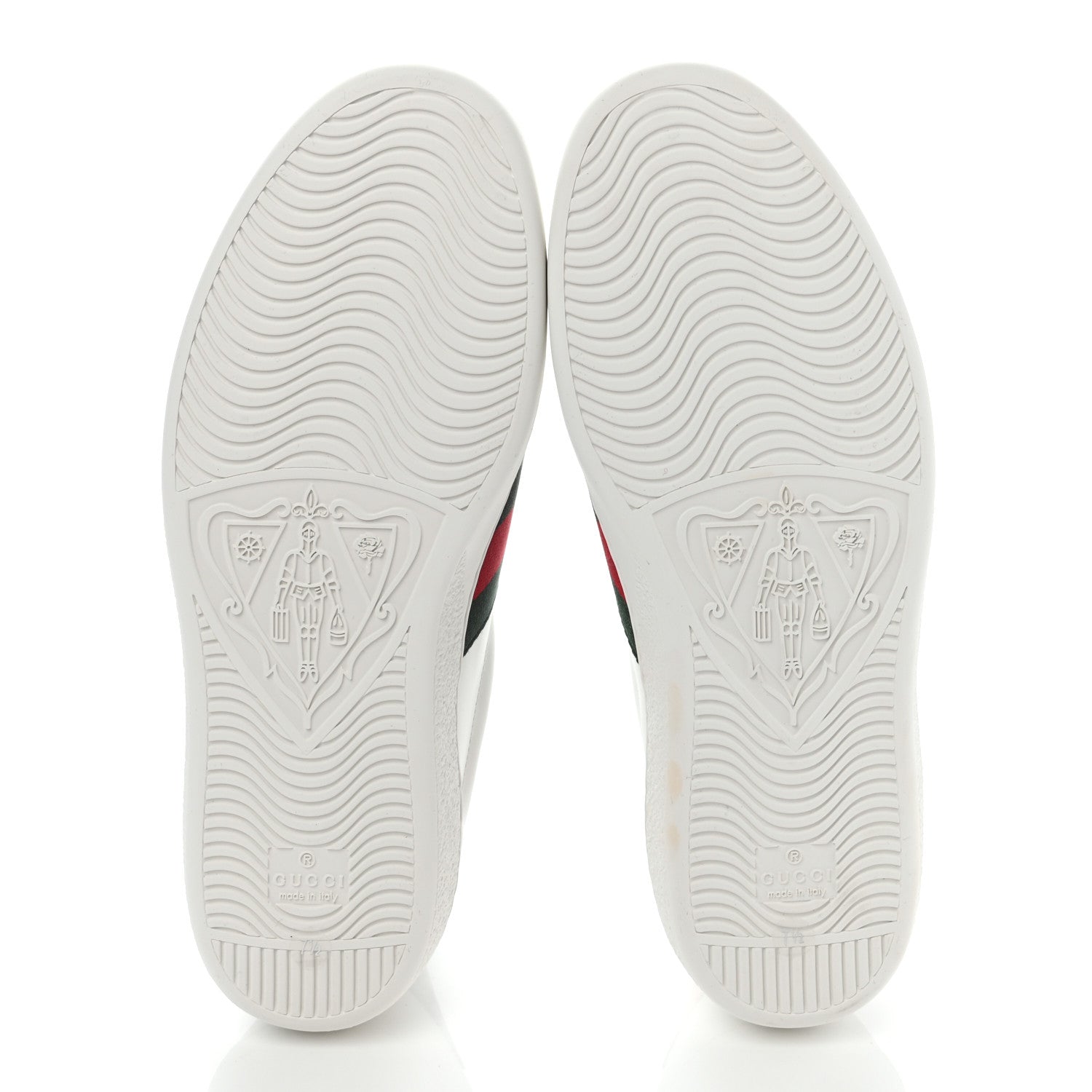 Gucci Miro Soft Calfskin Laminated Ayers Web Bee Embroidered Mens Ace Sneakers 7.5 White Red Flame Green 6 of 10