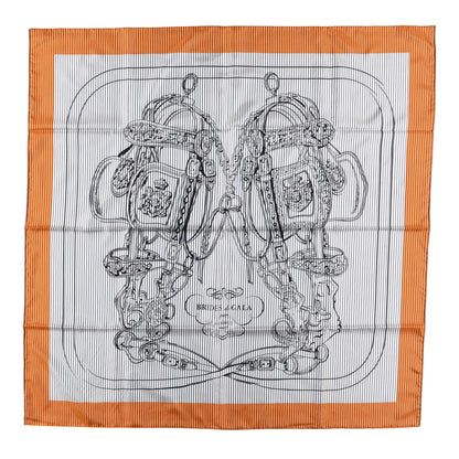 Hermes Silk Carre Eyeliner Brides De Gala Scarf 90 Orange Blue Black 1 of 4