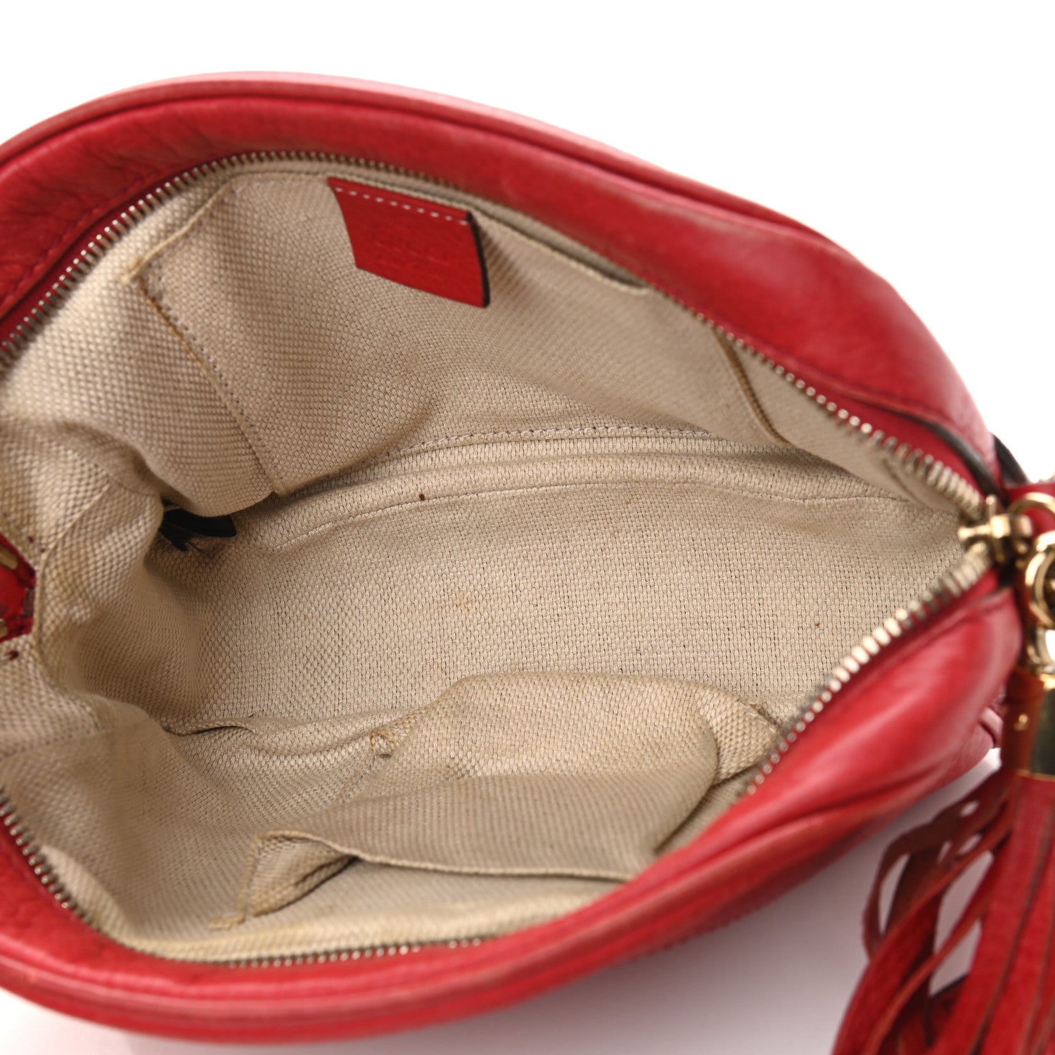 Gucci Pebbled Calfskin Small Soho Disco Bag Tabasco Red 5 of 15
