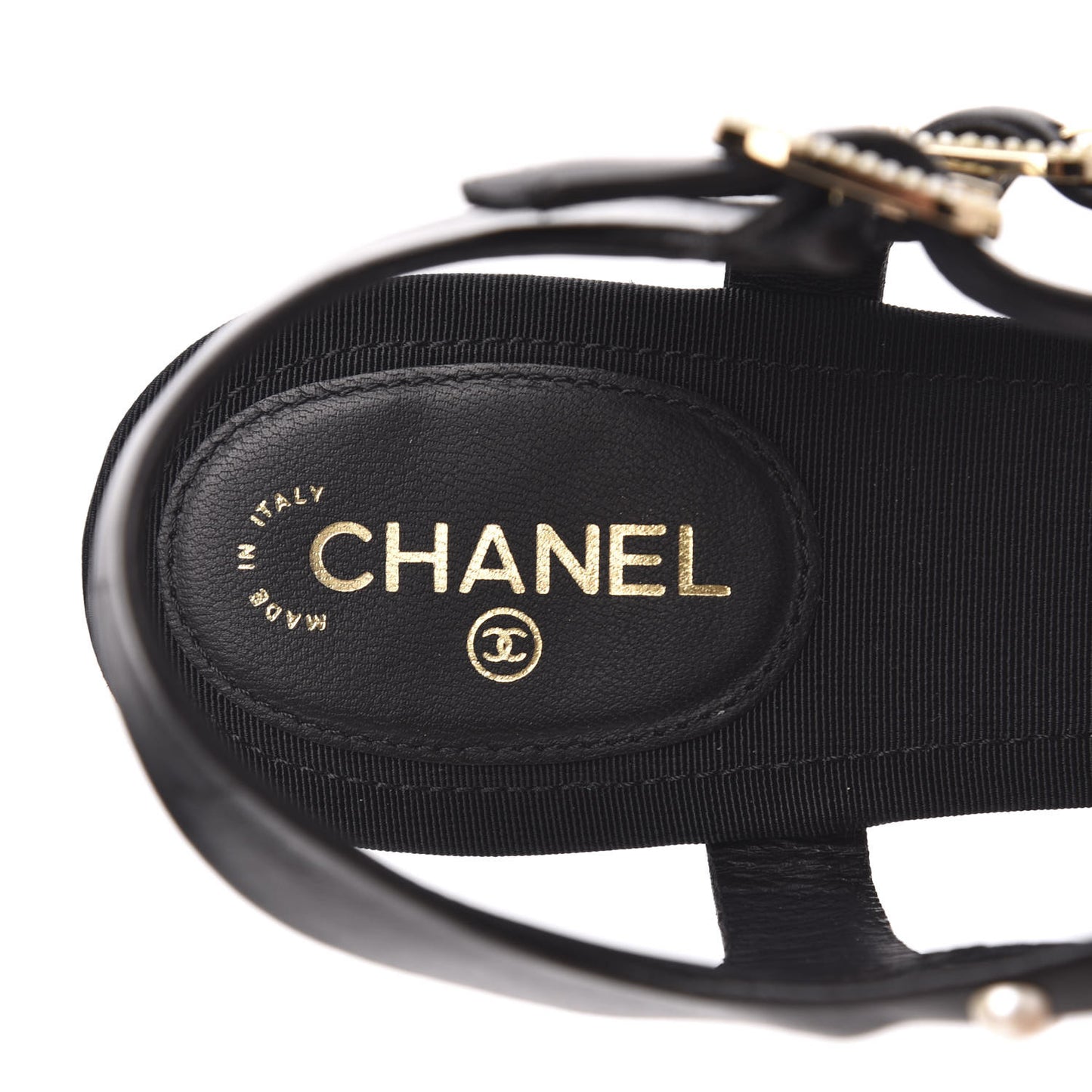 Lambskin Pearl Thong Sandals 40 Black