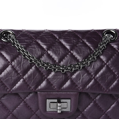 Chanel Aged Calfskin Quilted 2.55 Reissue 224 Flap Purple 10 of 11