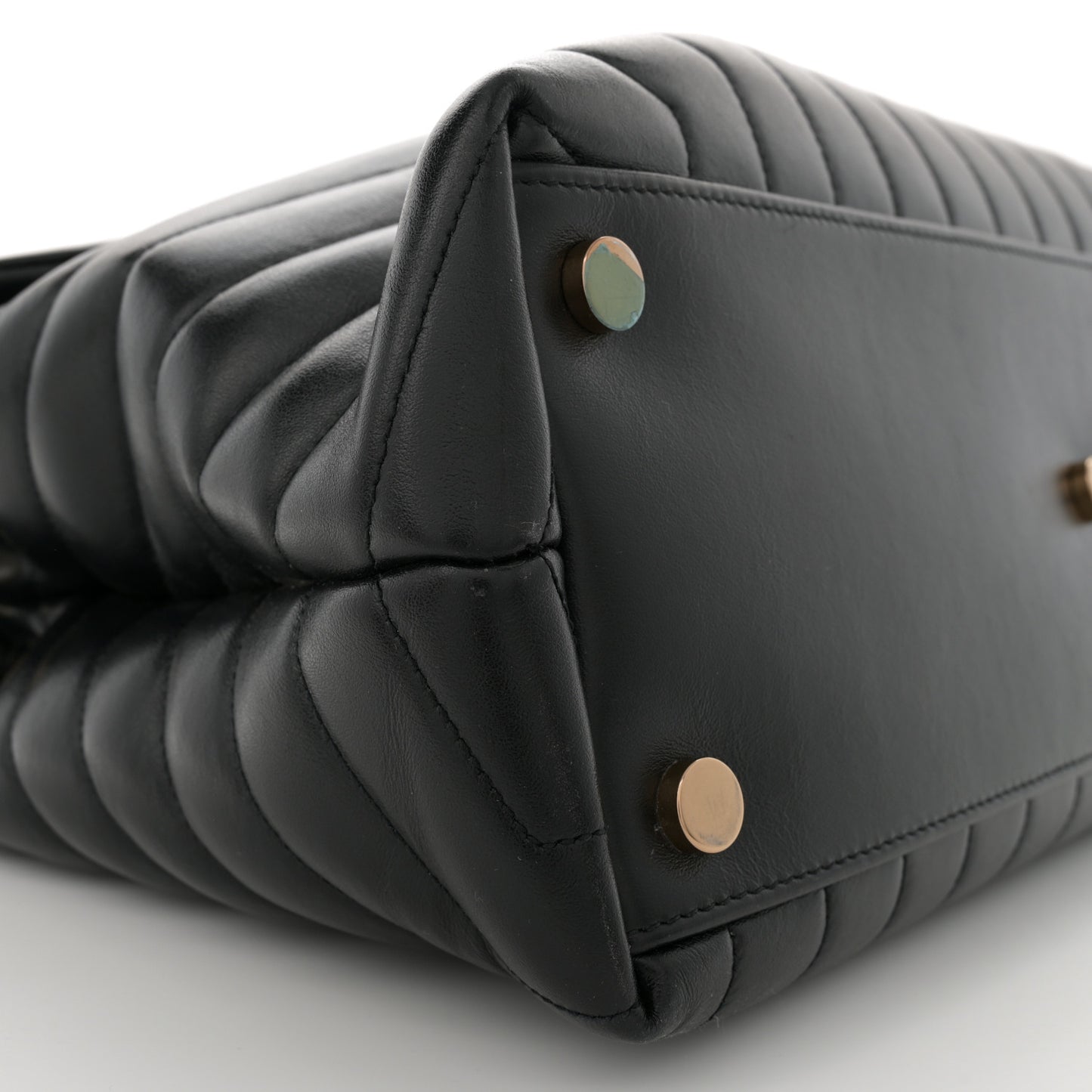 Calfskin Y Quilted Monogram Large Loulou Chain Satchel Black