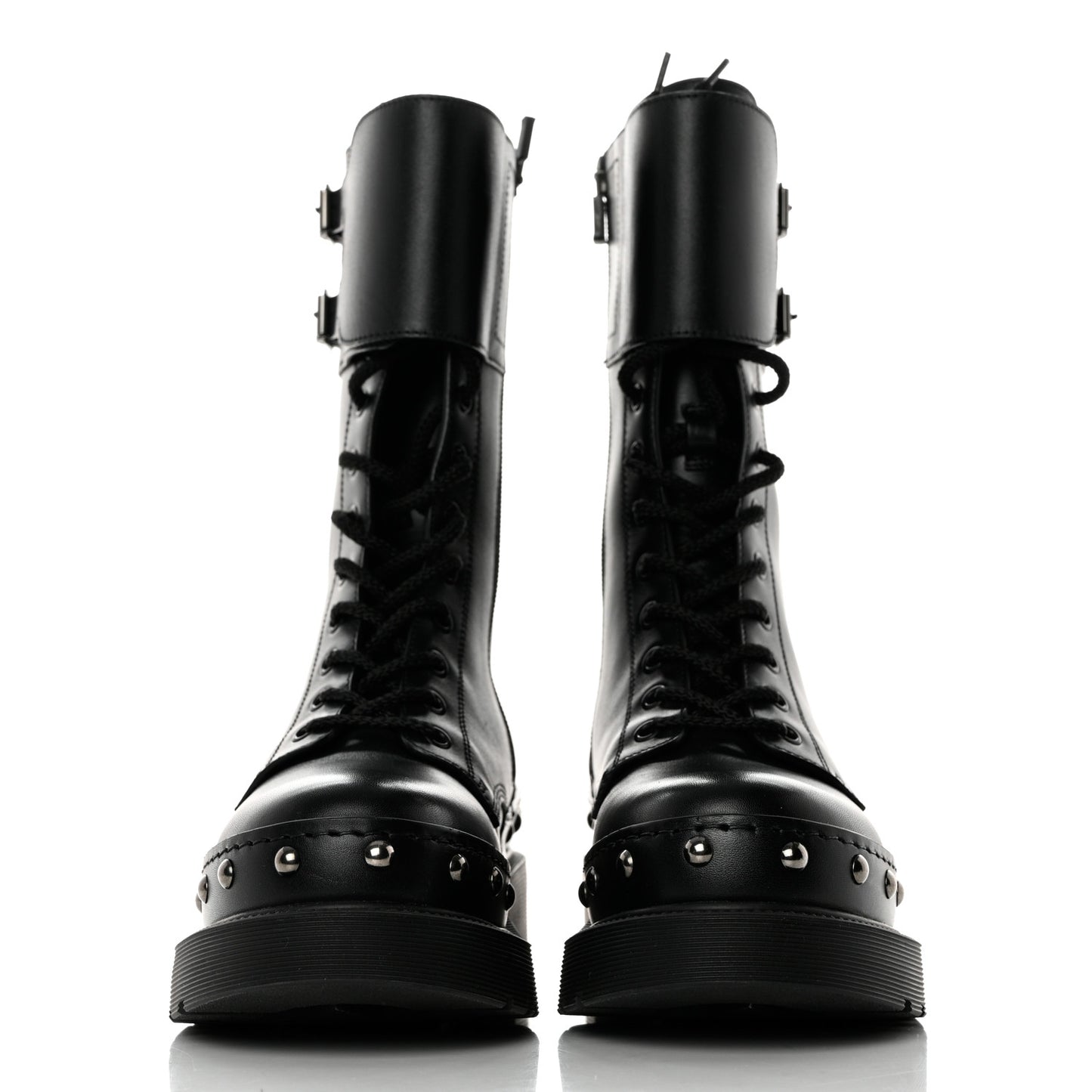 Calfskin Diorquake 25mm Combat Boots 36.5 Black