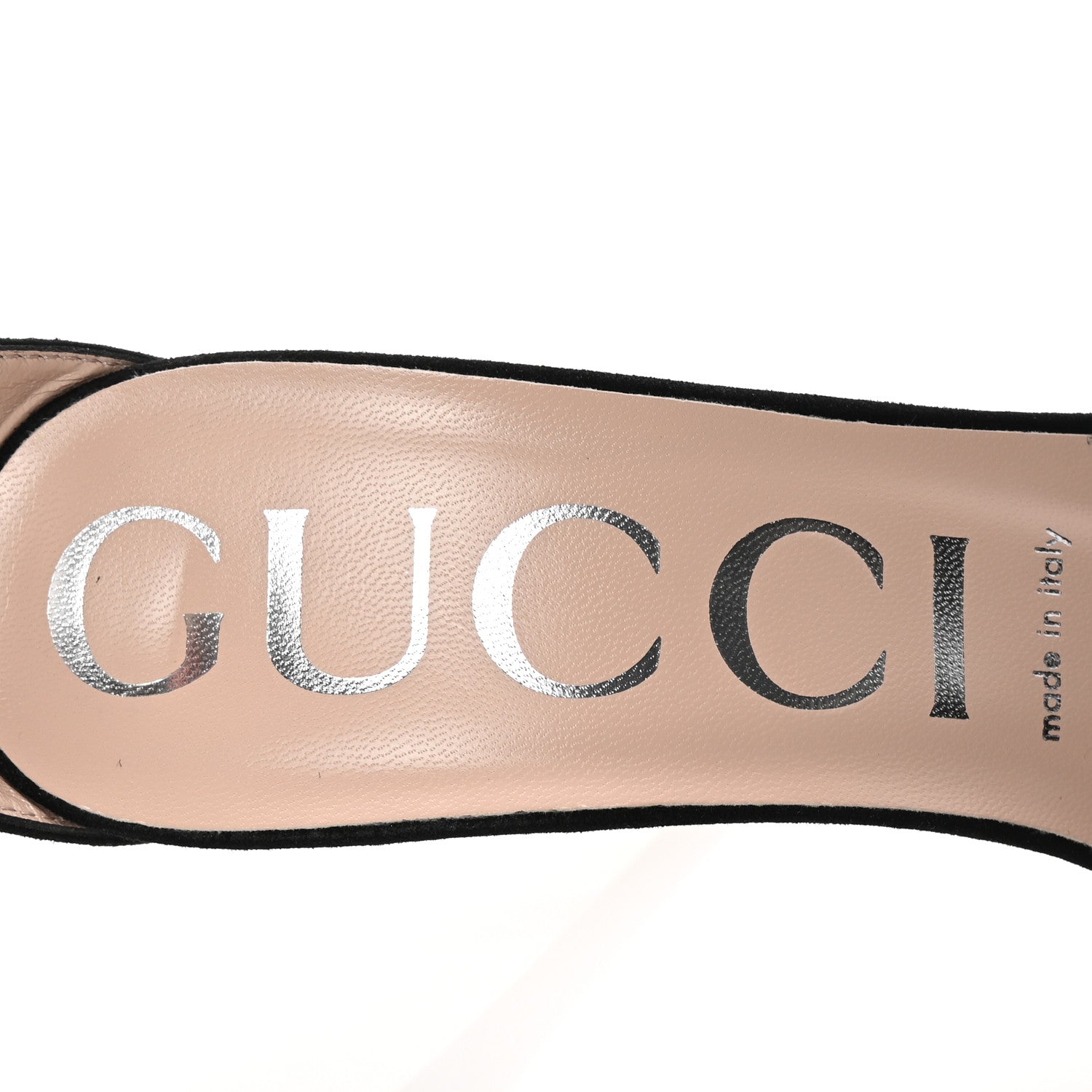 Gucci Kid Scamosciato GG Ankle Strap High Heel Sandals 38 Black 8 of 9