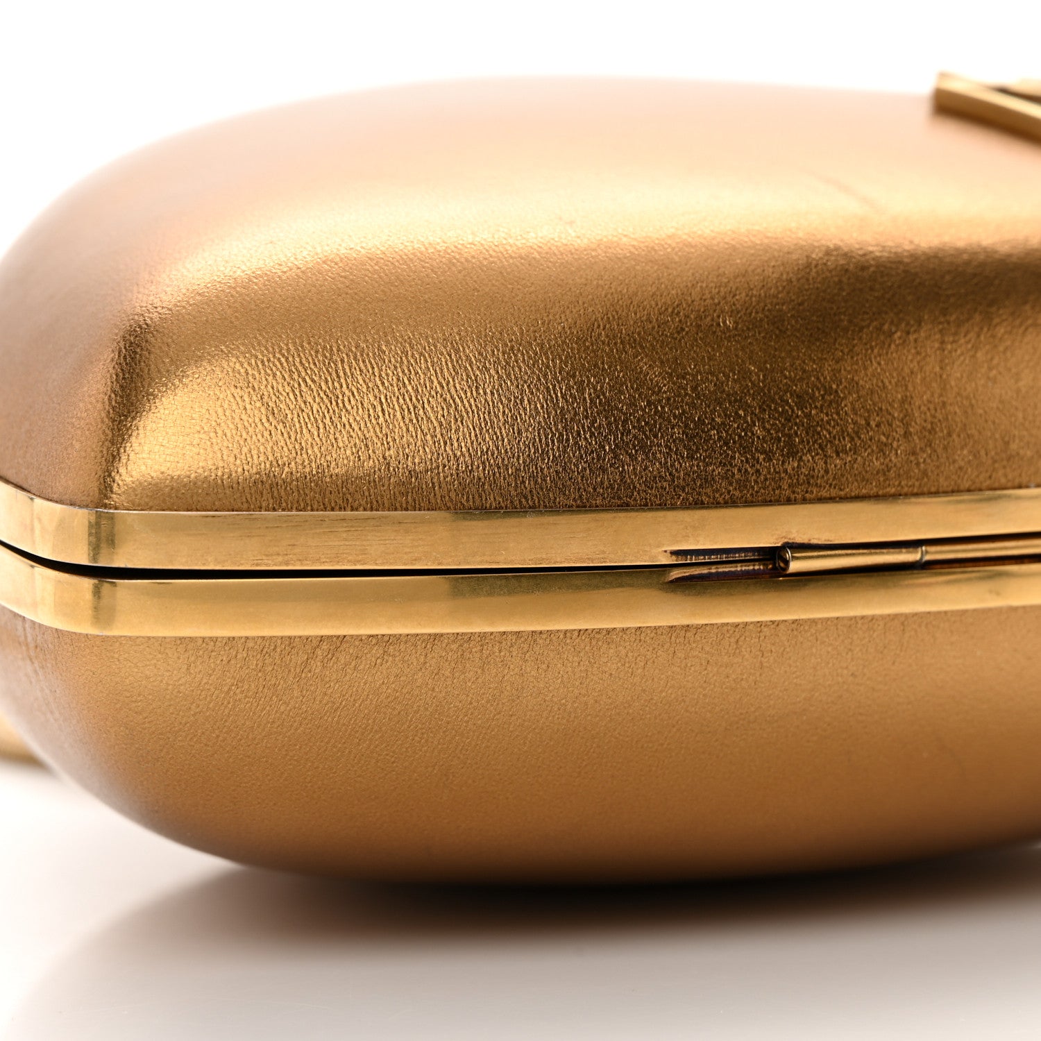 Saint Laurent Smooth Calfskin Heart Monogram Love Box Crossbody Gold 9 of 14