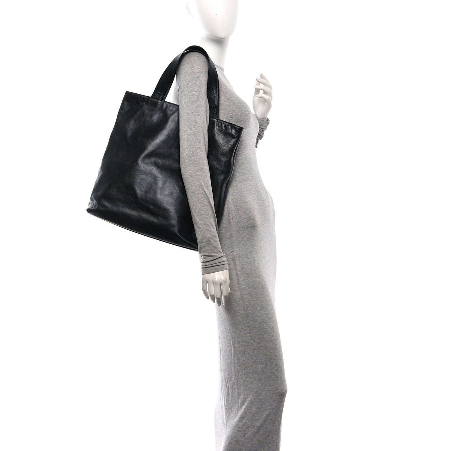 Lambskin CC Embossed Tote Black