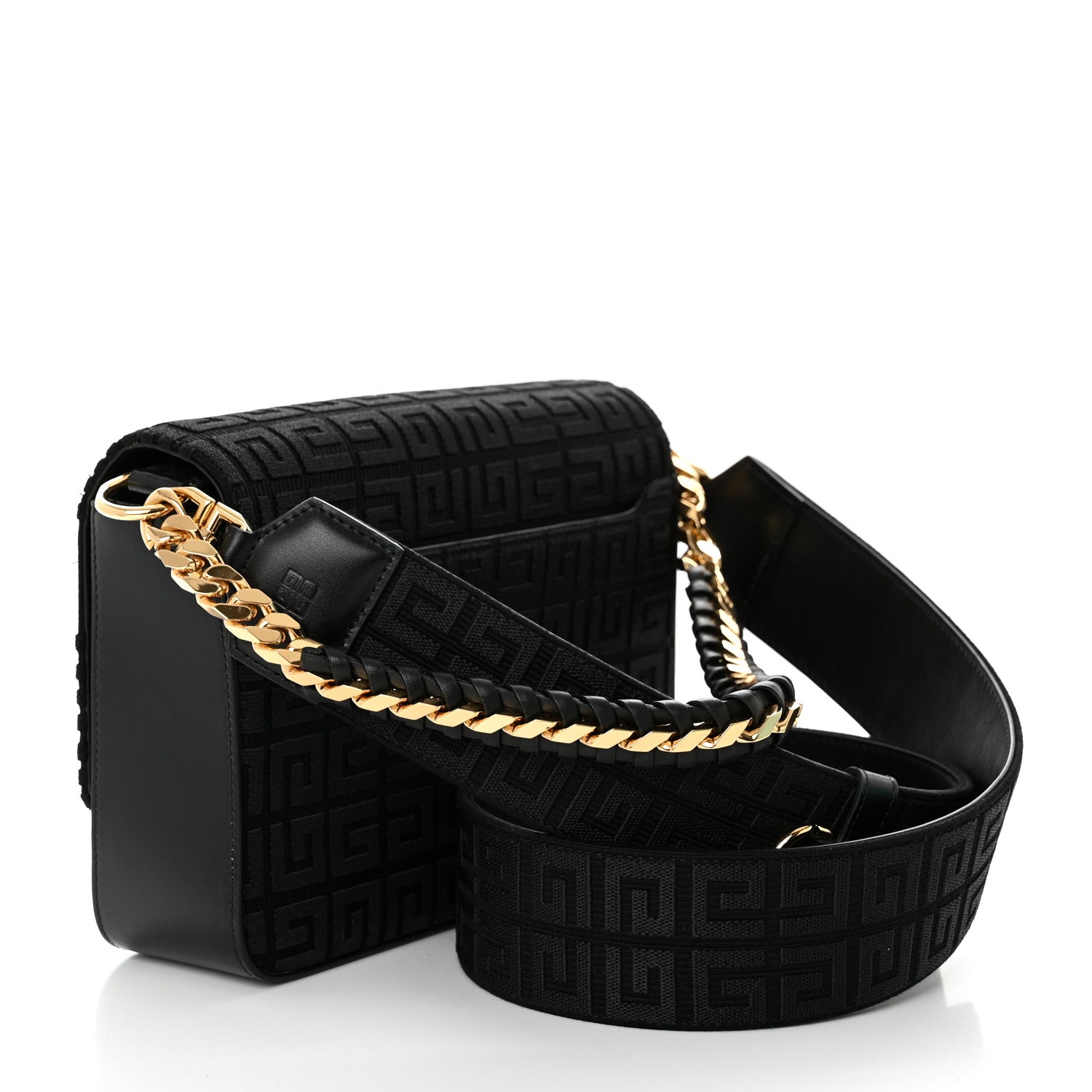Givenchy Canvas Woven Embroidered Medium 4G Bag With Chain Black 2 of 9