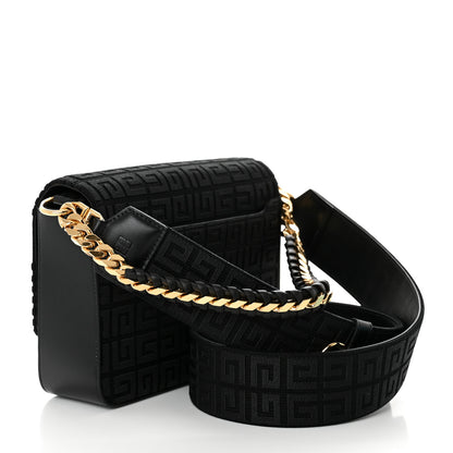 Givenchy Canvas Woven Embroidered Medium 4G Bag With Chain Black 2 of 9