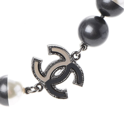 Chanel Ruthenium Resin Bead CC Choker Necklace Dark Grey 4 of 6
