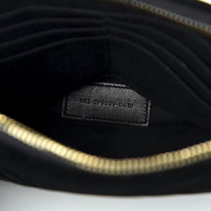 Saint Laurent Velvet Matelasse Chevron Monogram A5 Wristlet Black 7 of 8
