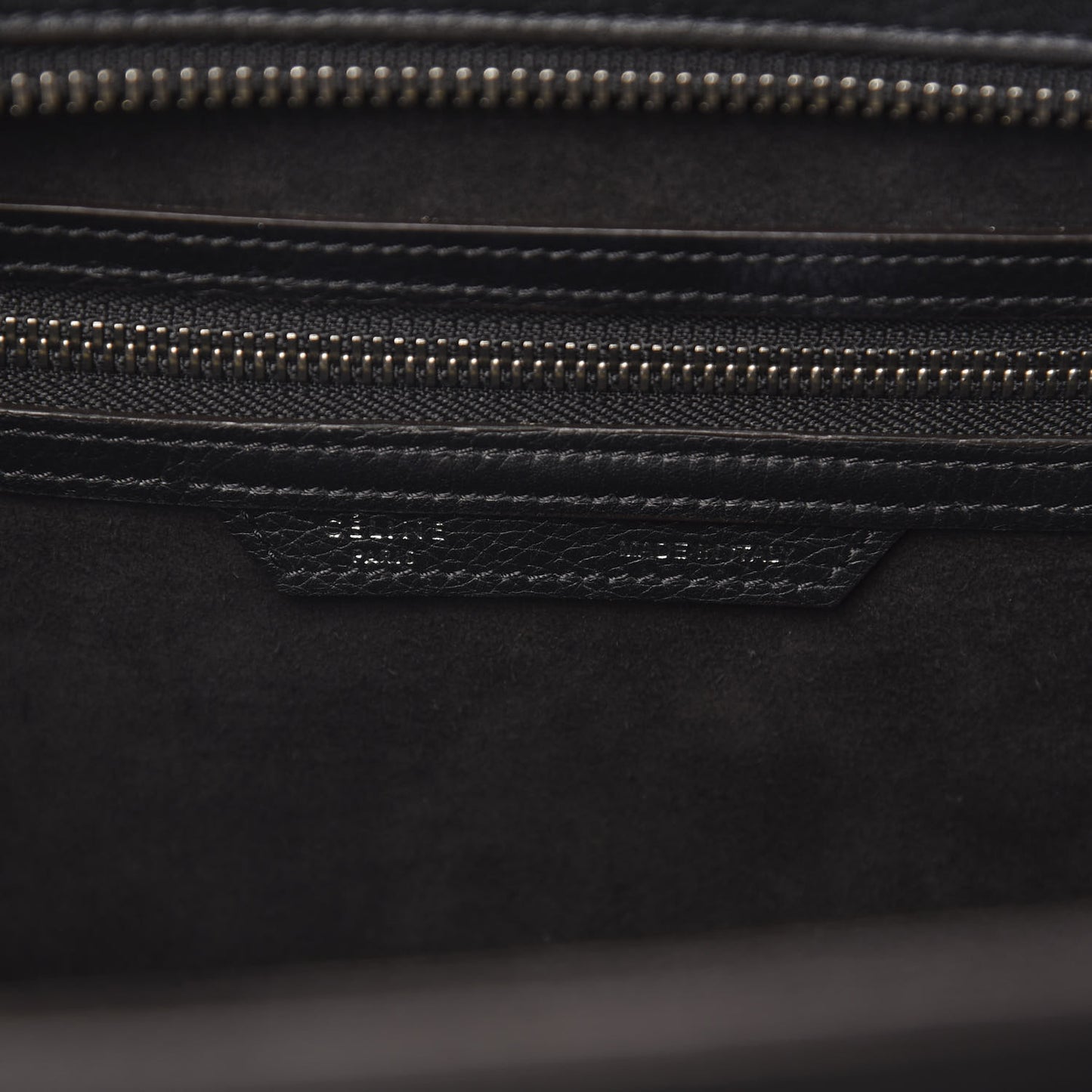 Drummed Calfskin Mini Luggage Black