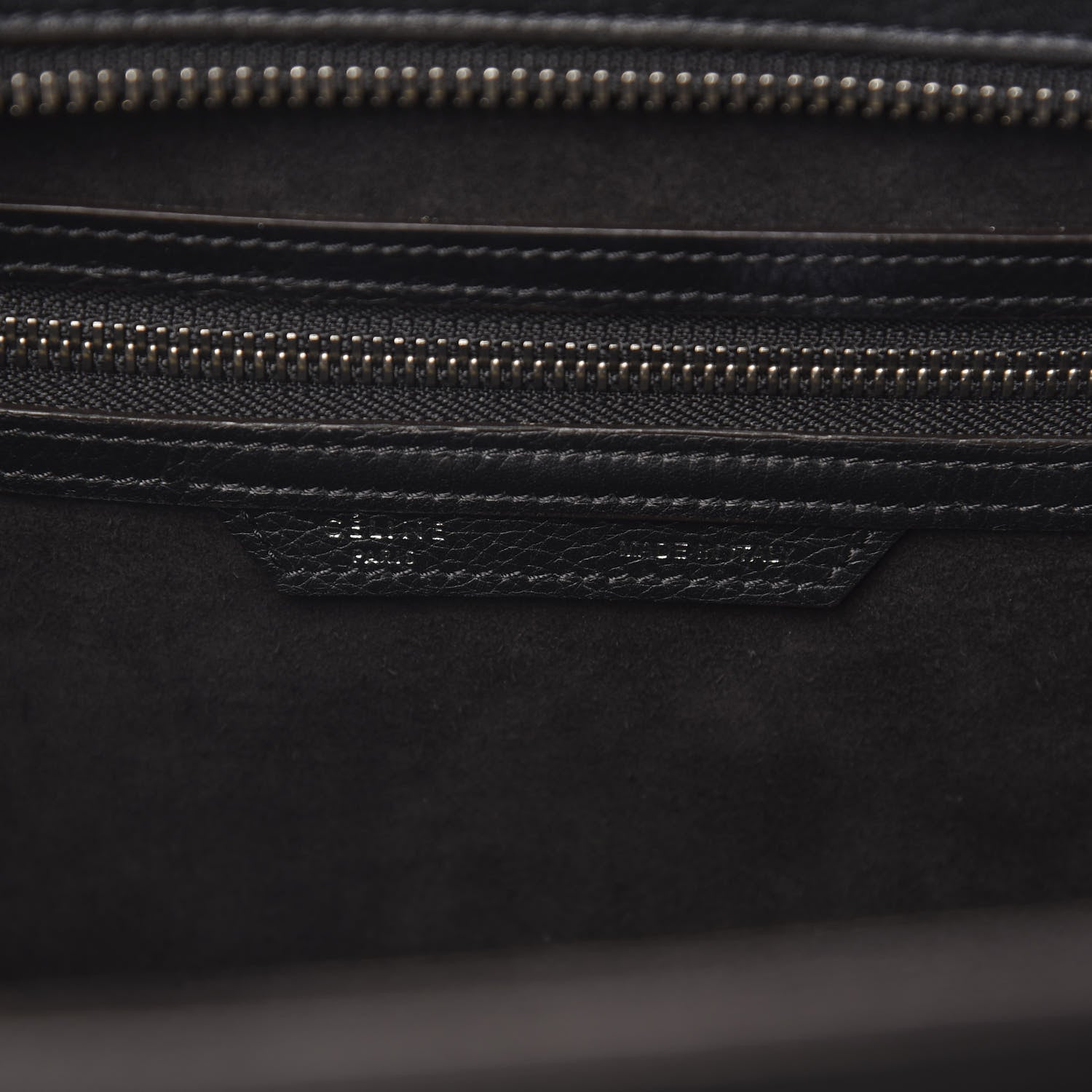 Celine Drummed Calfskin Mini Luggage Black 6 of 13