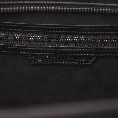 Celine Drummed Calfskin Mini Luggage Black 6 of 13