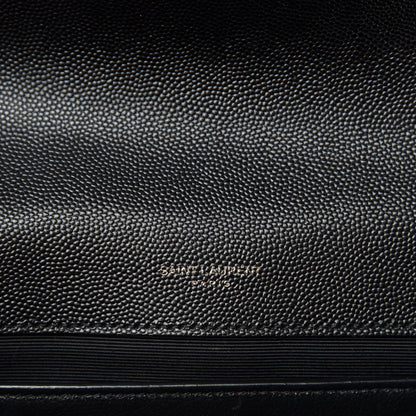 Saint Laurent Grain De Poudre Textured Mixed Matelasse Triquilt Medium Monogram Satchel Black 10 of 12