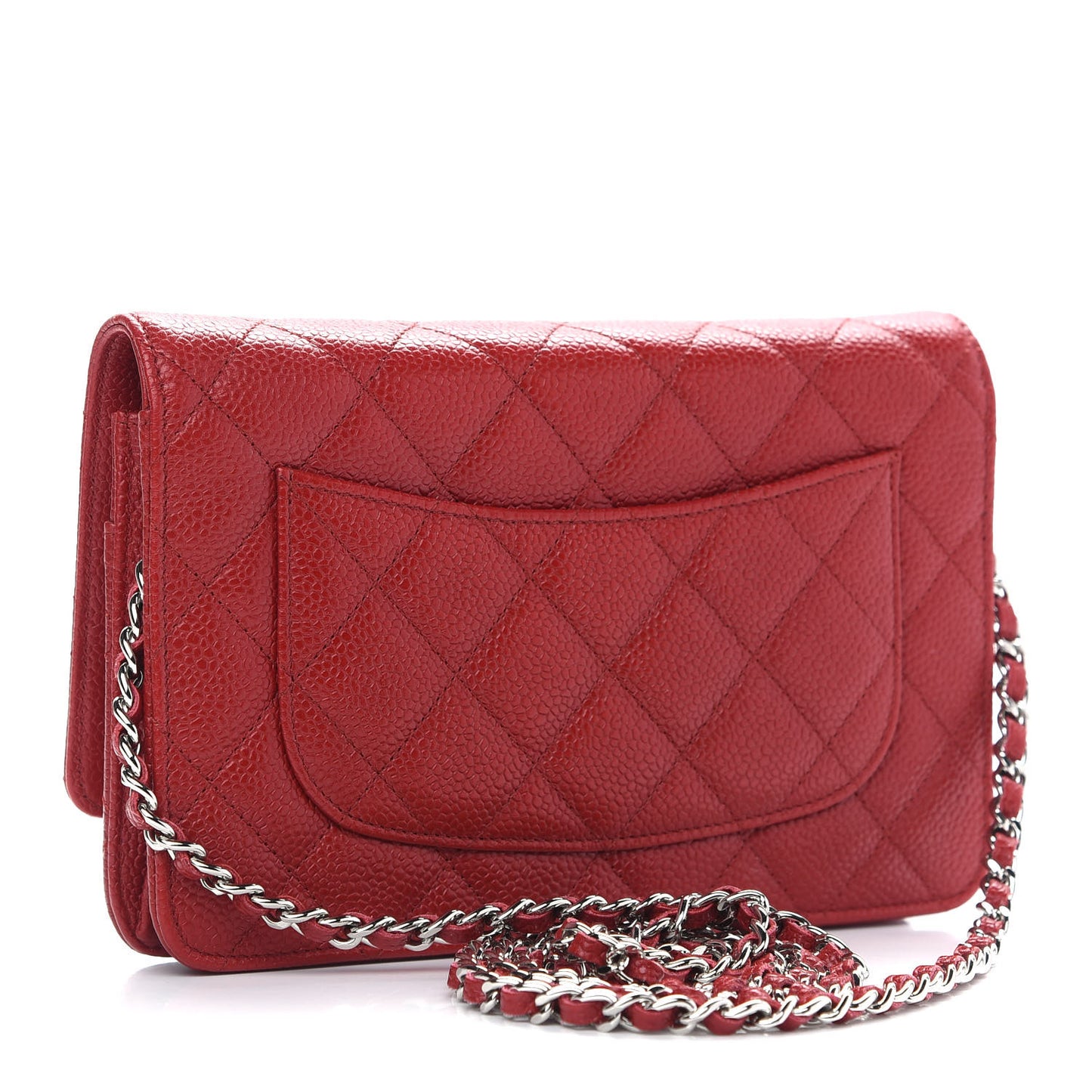 Caviar Quilted Wallet On Chain WOC Red