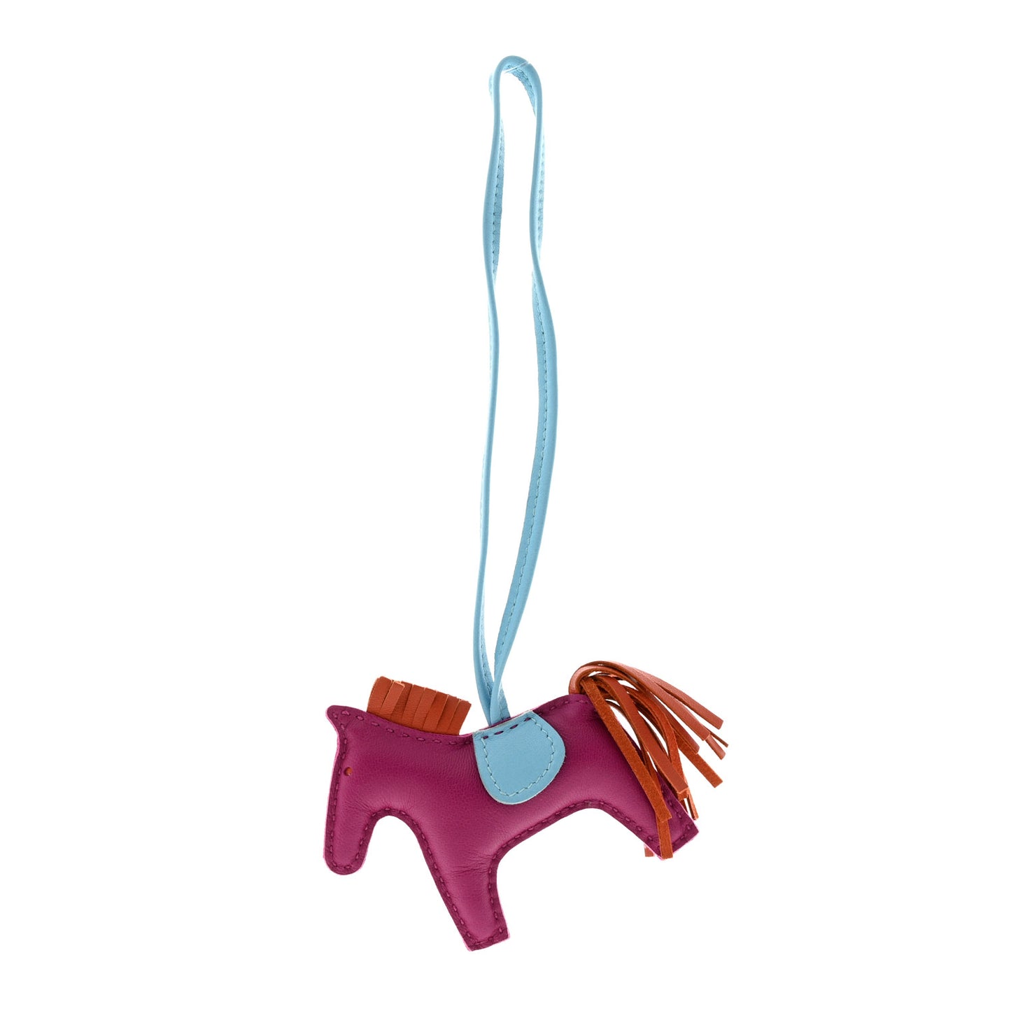 Milo Lambskin Grigri Rodeo Horse Bag Charm PM Rose Pourpre Cornaline Celeste