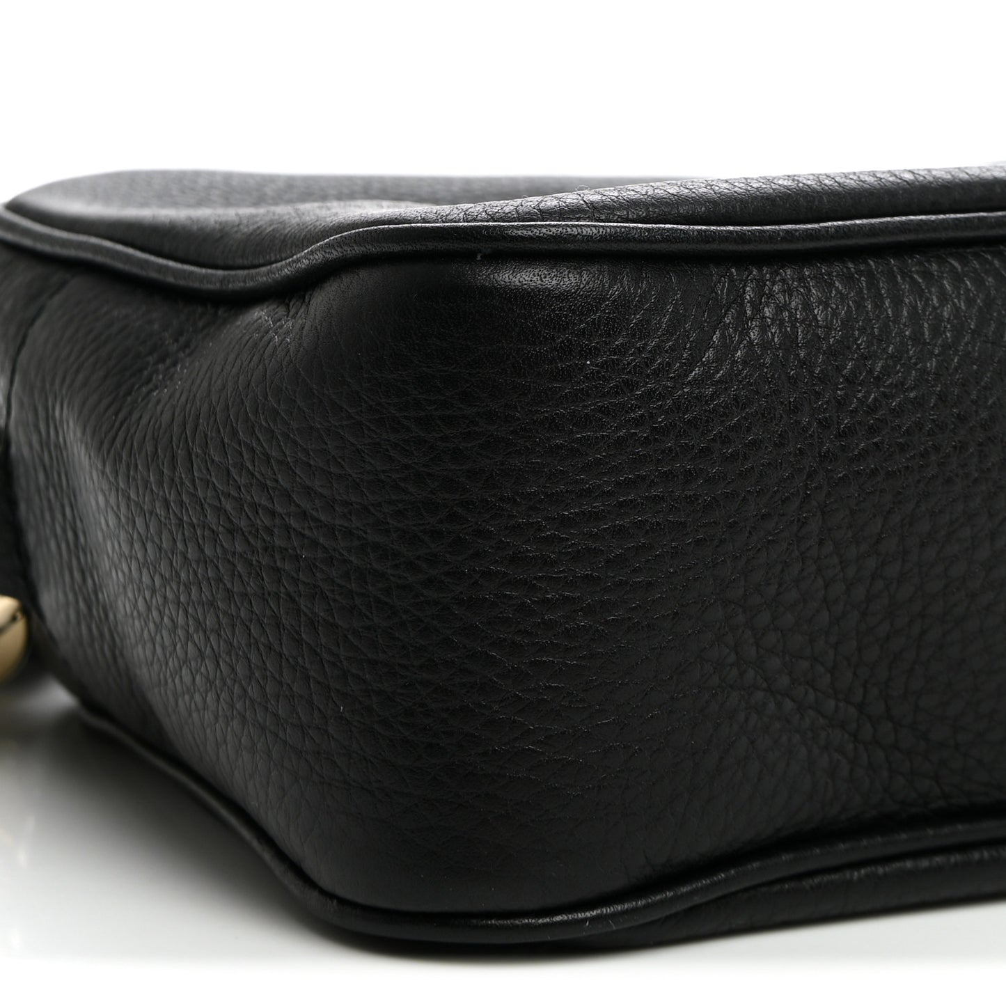 Pebbled Calfskin Small Soho Disco Bag Black