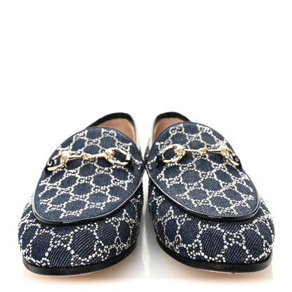 Gucci Denim Crystal GG Monogram Horsebit Womens Jordaan Loafers 36.5 Deep Blue Blue Milad 3 of 10