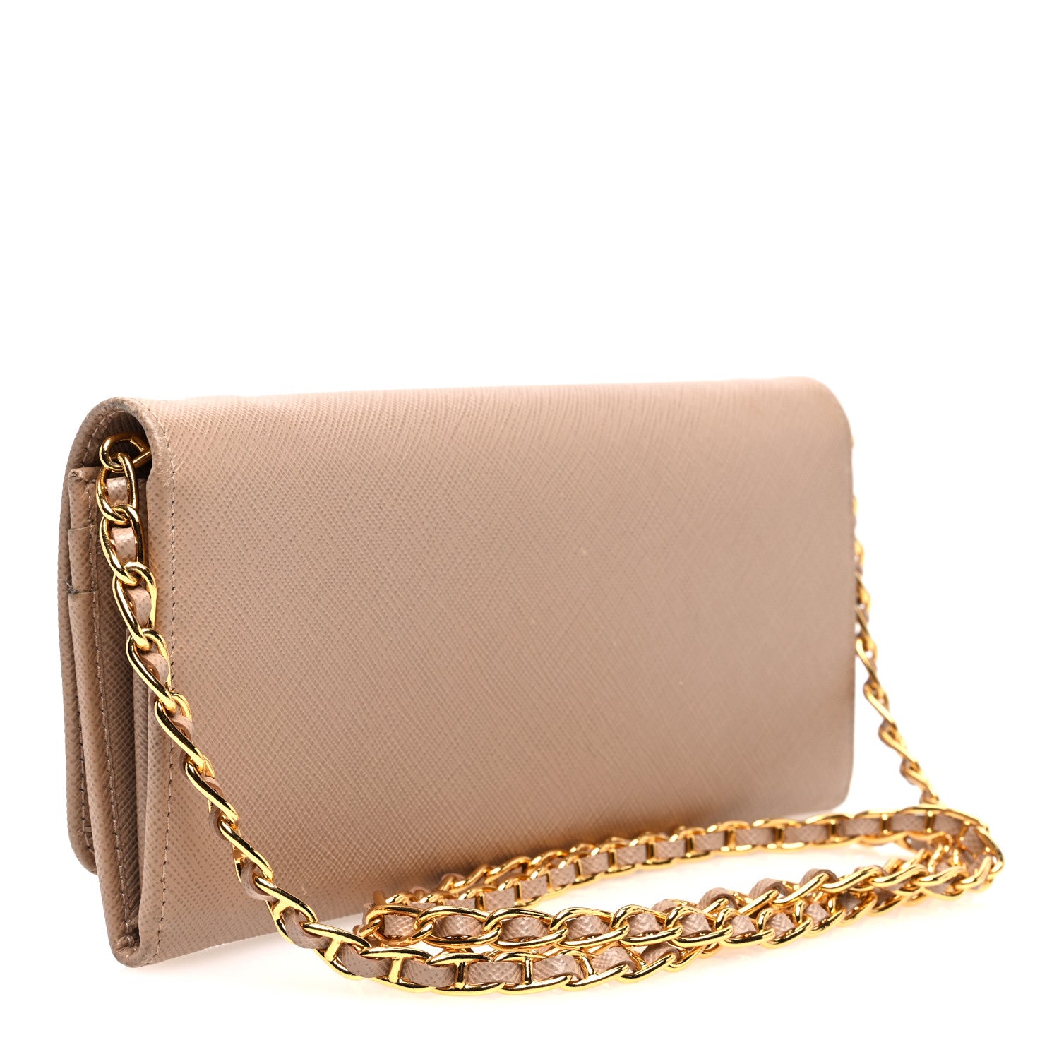 Prada Saffiano Metal Oro Chain Wallet Cammeo 4 of 12