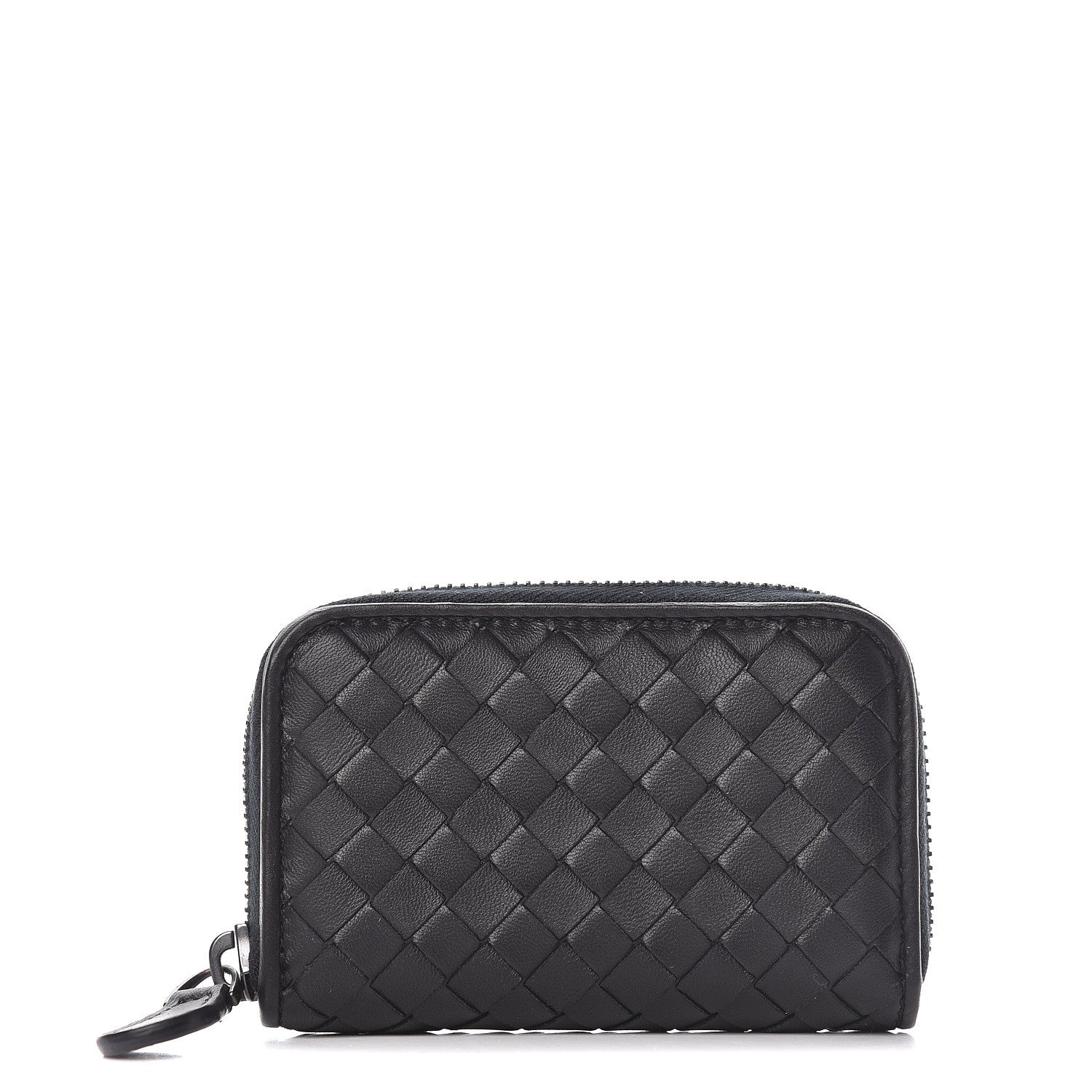 Bottega Veneta Nappa Intrecciato Zip Around Card Holder Black 1 of 8