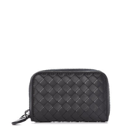 Bottega Veneta Nappa Intrecciato Zip Around Card Holder Black 1 of 8