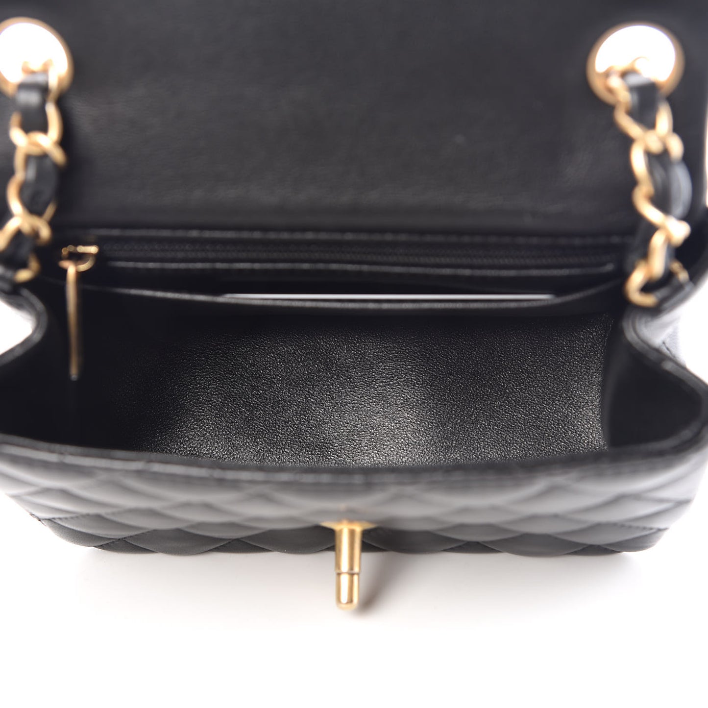 Lambskin Quilted Mini Square Flap Black