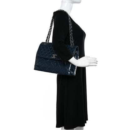 Chanel Vinyl Quilted In the Business Flap Bag Navy Blue 2 of 13