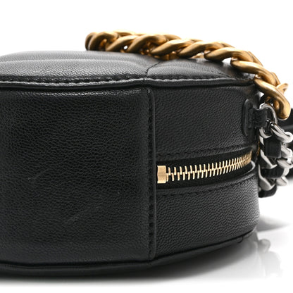Chanel Shiny Goatskin Quilted Chanel 19 Round Clutch With Chain Black 10 of 10