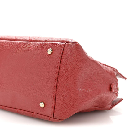 Chanel Caviar Quilted Petit Timeless Shopping Tote PTT Red 10 of 13